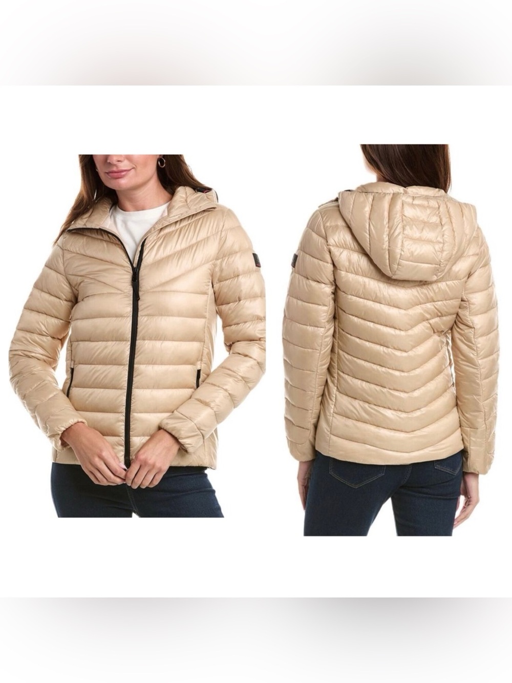 Bogner Fire & Ice Ayas Puffer Hooded full zip jacket in golden tan size 14